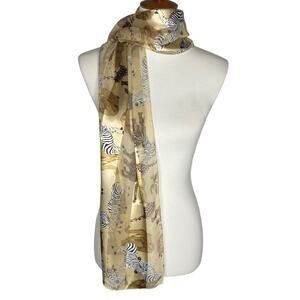 Safari Animal Print Scarf Satin Burnout Zebra Elephant Giraffe Cheetah Mobwife